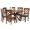 Baxton Studio Jana Modern and Contemporary Grey Fabric and Walnut Brown Finished Wood 7-Piece Dining Set 174-10541-10893-Zoro - alternate 1
